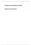 Principles and Foundations of Health  Education and Promotion