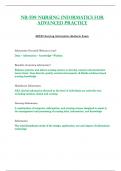 Midterm Exam - NR599 / NR 599 (Latest 2023 / 2024) : Nursing Informatics For Advanced Practice - Chamberlain