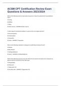 ACSM CPT Certification Review Exam Questions & Answers 2023&sol;2024