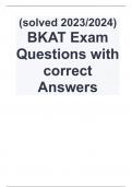 (solved 2023/2024) BKAT Exam Questions with correct Answers