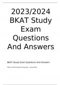 2023/2024 BKAT Study Exam Questions And Answers