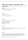 BUSI 411 Exam 2 &ndash; Question And Answers