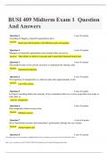 BUSI 409 Midterm Exam 1 &ndash; Question And Answers