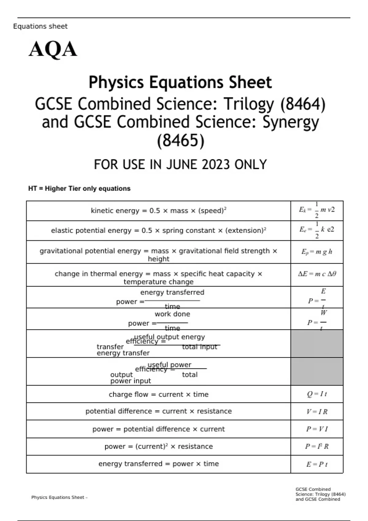 AQA GCSE Combined Science Trilogy 8464 And GCSE Combined Science AQA GCSE Combined Science Trilogy 8464 And GCSE Combined Science