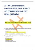 ATI RN Comprehensive  Predictor 2019 Form A B &C/ ATI COMPREHENSIVE EXIT  FINAL. A+ULTIMATE GUIDE 