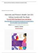 TEST BANK FOR MATERNITY & WOMEN'S HEALTH CARE 12th EDITION &lpar;LOWDERMILK 2023&sol;2024&rpar; CHAPTER 1-37