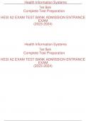 HESI A2 EXAM TEST BANK ADMISSION ENTRANCE EXAM (2023-2024)     