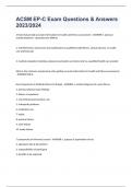 ACSM EP-C Exam Questions & Answers 2023&sol;2024