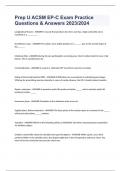 Prep U ACSM EP-C Exam Practice Questions & Answers 2023&sol;2024