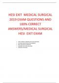 HESI EXIT MEDICAL SURGICAL  2019 EXAM QUESTIONS AND  100% C0RRECT  ANSWERS/MEDICAL SURGICAL  HESI EXIT EXAM