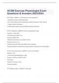 ACSM Exercise Physiologist Exam Questions & Answers 2023&sol;2024