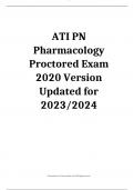  ATI PN  Pharmacology  Proctored Exam  2020 Version  Updated for  2023/2024