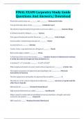 FINAL EXAM Carpentry Study Guide Questions And Answers/ Download