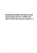 MAMMOGRAPHY BOARD EXAM Practice QUESTIONS WITH COMPLETE SOLUTION Latest Graded A+