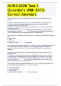 NURS 5220 Test 2 Questions With 100% Correct Answers