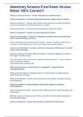 Veterinary Science Final Exam Review Rated 100&percnt; Correct&excl;&excl;