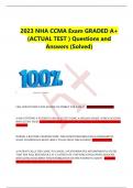 NHA CCMA Exam GRADED A+  (ACTUAL TEST ) Questions and Answers 2023