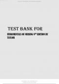 TEST BANK FOR FUNDAMENTALS OF NURSING 9TH EDITION BY TAYLOR..