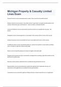 Michigan Property & Casualty Limited Lines Exam 2023 with 100% correct answers