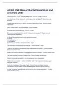 ADEX DSE Remembered Questions and Answers 2023 ADEX DSE Remembered Questions and Answers 2023 