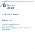&Tab;Edexcel A Level 2020 Business Paper 3 Mark Scheme &vert; Investigating business in a competitive Environment&vert;9BS0&sol;03
