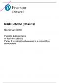 &Tab;Edexcel A Level 2018 Business Paper 3 Mark Scheme &vert; Investigating business in a competitive Environment&vert;9BS0&sol;03