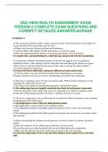 2023 HESI HEALTH ASSESSMENT EXAM  VERSION 2 COMPLETE EXAM QUESTIONS AND  CORRECT DETAILED ANSWERS&vert;AGRADE