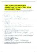 ASCP Hematology Exam-MLT (Hematology Section Of ASCP Study Guide For MLT Exam)