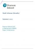 Edexcel A Level 2022 PAPER 32: Mechanics Mark Scheme 