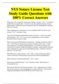 NYS Notary License Test Study Guide Questions with 100&percnt; Correct Answers