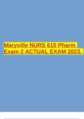 Maryville NURS 615 Pharm Exam 2 ACTUAL EXAM 2023.