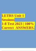 LETRS Unit 1 Sessions 1-8 Test 2023 | 100% Correct ANSWERS.