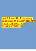 unit 8 A and B - Promoting public health LEARNING AIM A & B DISTINCTION GUARANTEED!!!
