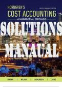 SOLUTIONS MANAUAL for Horngren's Cost Accounting: A Managerial Emphasis, 9th Canadian Edition. by Datar, Rajan, Beaubien & Janz. (Complete 23 Chapters).