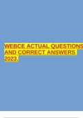 WEBCE ACTUAL QUESTIONS AND CORRECT ANSWERS 2023&period;