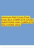 American Red Cross Final Exam BLS COMPLETE EXAM QUESTIONS AND COMPLETE SOLUTIONS 2023.