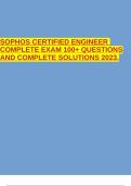 SOPHOS CERTIFIED ENGINEER COMPLETE EXAM 100&plus; QUESTIONS AND COMPLETE SOLUTIONS 2023&period;