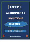 LSP1501 ASSIGNMENT 6 DETAILED ANSWERS 2023 S1