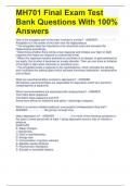 MH701 Final Exam Test Bank Questions With 100% Answers