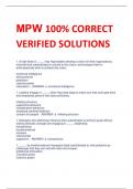 MPW 100&percnt; CORRECT VERIFIED SOLUTIONS
