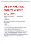 OBM FINAL 100%  CORRECT VERIFIED  SOLUTIONS