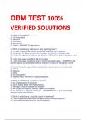 OBM TEST 100%  VERIFIED SOLUTIONS