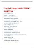 Studio 2 Rouge Studio 2 Rouge 100% CORRECT  ANSWERS