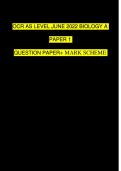 OCR AS Level Biology A H020&sol;01 JUNE 2022 QUESTION PAPER &plus; MARK SCHEME &semi; Breadth in biology &vert; 100&percnt; Verified