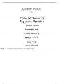 Vector Mechanics for Engineers Dynamics 12e Ferdinand Beer, Johnston, David Mazurek, Phillip Cornwell, Brian Self (Solution Manual)