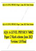 AQA AS LEVEL PHYSICS Paper 2 June 2023 Mark Scheme&period;