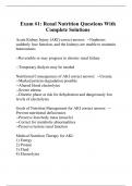 Exam #1: Renal Nutrition Questions With Complete Solutions