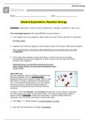 GIZMOS Student Exploration: Reaction Energy