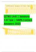 LETRS Unit 1 Sessions 1-8 Test | 100% Correct Answers 2023