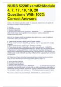 NURS 5220Exam#2:Module 4, 7, 17, 18, 19, 20 Questions With 100% Correct Answers